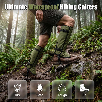 🏔️ Waterproof Hiking Gaiters – Breathable GORE-TEX Leg Guards for Trail & Mountain, Durable 1000D Fabric with Replaceable Straps 🇬🇧⛰️