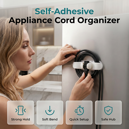 🔌 Self-Adhesive Silicone Cord Organizer – Strong 3M Sticky Cable Clips for Appliances, Desks & Bedside, Keeps Charging Cables Tidy 📱✨