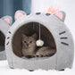 🏕️ 2-In-1 Pet Tent & Pet Bed – Convertible Cat Cave with Removable Cushion, Spacious Hideaway for Cats & Small Dogs 🐾✨