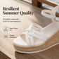 🌴 Women‘s Platform Wedge Sandals – Comfortable Straw Woven Ankle Strap Open Toe Espadrilles with Non-Slip Sole, Perfect for Summer Holiday 👡✨