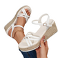 🌴 Women‘s Platform Wedge Sandals – Comfortable Straw Woven Ankle Strap Open Toe Espadrilles with Non-Slip Sole, Perfect for Summer Holiday 👡✨