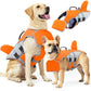 🐕 Dog Life Jacket with Removable Front Float – Chin Support for Beginner Swimmers, Reflective Safety Vest with Rescue Handle 🏊‍♂️✨