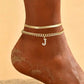 ✨ Dainty Layered Gold Initial Anklet
