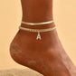 ✨ Dainty Layered Gold Initial Anklet