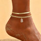 ✨ Dainty Layered Gold Initial Anklet