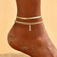 ✨ Dainty Layered Gold Initial Anklet