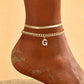 ✨ Dainty Layered Gold Initial Anklet
