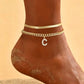 ✨ Dainty Layered Gold Initial Anklet