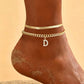 ✨ Dainty Layered Gold Initial Anklet