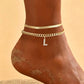 ✨ Dainty Layered Gold Initial Anklet