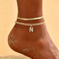✨ Dainty Layered Gold Initial Anklet