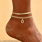 ✨ Dainty Layered Gold Initial Anklet