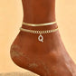 ✨ Dainty Layered Gold Initial Anklet