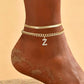✨ Dainty Layered Gold Initial Anklet