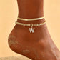 ✨ Dainty Layered Gold Initial Anklet