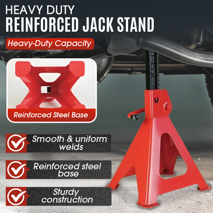 🛡️ Heavy Duty Reinforced Jack Stand – 3 Ton(6,000 Lbs) Capacity Double Locking Car Axle Stands, Wide Base for SUV & Truck 🚗💪