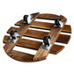 🌿 Round Wooden Plant Stand with Wheels – Mobile Flower Pot Caddy with 360° Swivel Casters