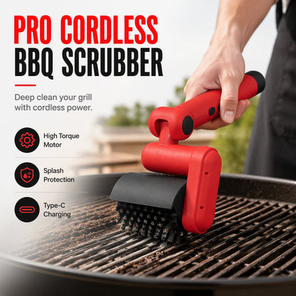 ⚡ Electric BBQ Grill Cleaning Brush – Cordless Rechargeable BBQ Scraper