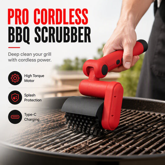 ⚡ Electric BBQ Grill Cleaning Brush – Cordless Rechargeable BBQ Scraper