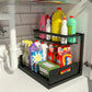 🏠 2-Tier Sliding Organizer – Carbon Steel, Under Sink, Adjustable ✅