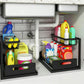 🏠 2-Tier Sliding Organizer – Carbon Steel, Under Sink, Adjustable ✅