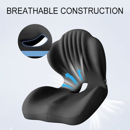 🪑 Ergonomic Seat Cushion with Lumbar Support – Memory Foam Office Chair Cushion & Back Pillow Set for Pressure Relief, Sciatica & Tailbone Pain 💺✨