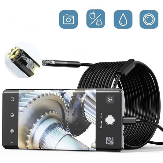 📹 1080P HD Borescope Inspection Camera with Adjustable Light