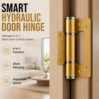 🚪 Soft-Close Hydraulic Door Hinges: 2-Pack, 180° Swing, Aluminum Alloy, Silent Close