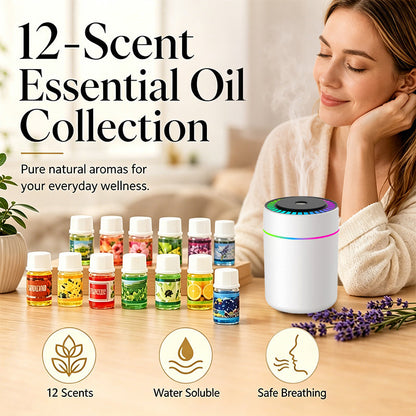 🌸 12-Pack Water Soluble Essential Oils Set – Aromatherapy Fragrance Oils
