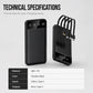 🏕️ High-Capacity Power Bank with Integrated Cables