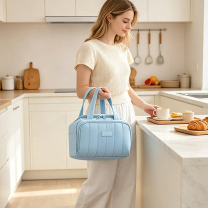 👜 Quilted Insulated Lunch Bag – Water Resistant Soft Cooler Tote