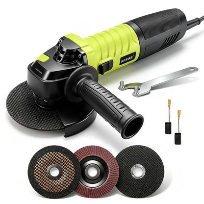 ⚡ 5-Inch 8-Amp Angle Grinder – Variable Speed 6-Setting, 11000 RPM with Cutting Wheels & Flap Disc, Powerful Alternative to Premium Brands 🛠️