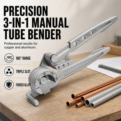 🔧 3-in-1 Manual Pipe Bender – 6/8/10mm, 180°, Heavy Duty ✅