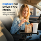 🚗 Car Cup Holder Expander with Detachable Tray – 360° Rotatable Food Table & Dual Cup Holder