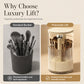 ✨ Rotating Makeup Brush Organizer – Dustproof, Elegant, Spacious ✅