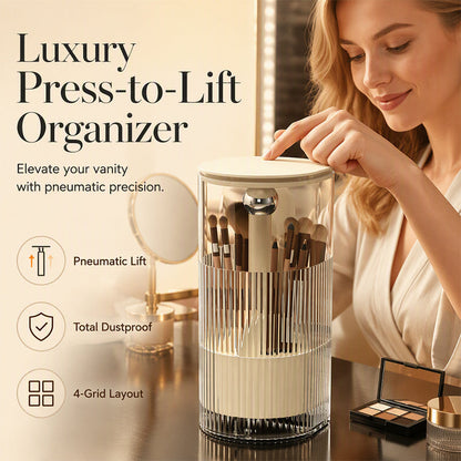 ✨ Rotating Makeup Brush Organizer – Dustproof, Elegant, Spacious ✅