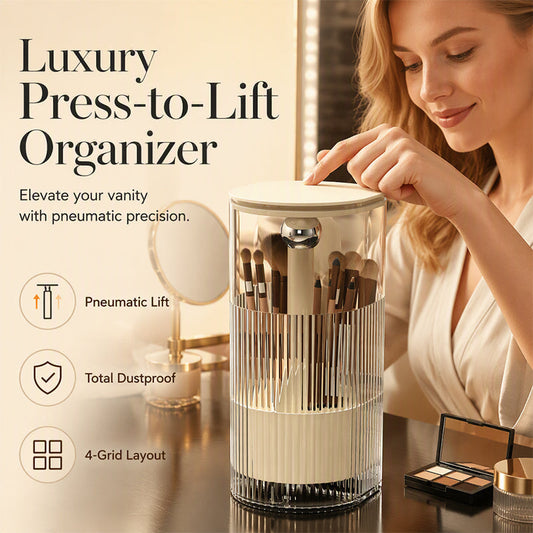 ✨ Rotating Makeup Brush Organizer – Dustproof, Elegant, Spacious ✅