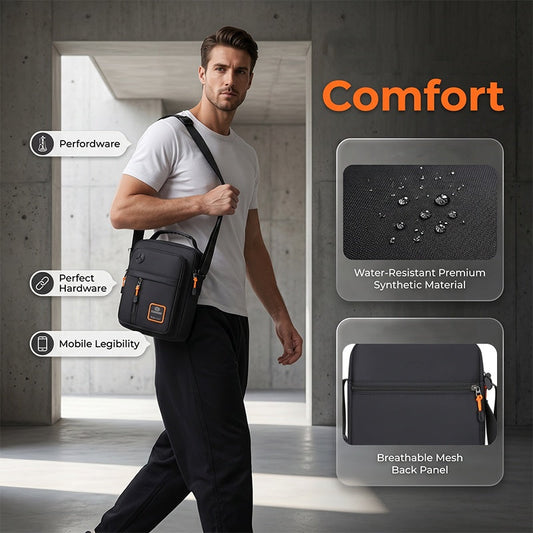 💼 Men's Lightweight Oxford Shoulder Bag – Waterproof Crossbody Sling with Multiple Zipper Pockets, Compact Everyday Carry 🎒✨
