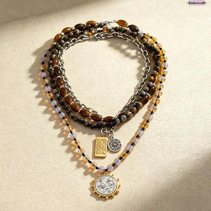 ✨ Retro Multi-Layer Beaded Necklace
