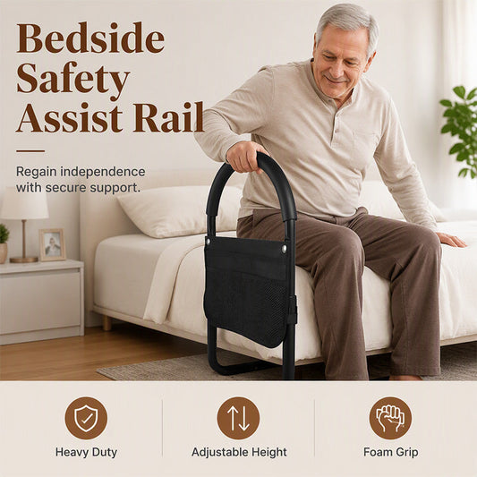 🔒 Elderly Bed Rail with Stand Assist