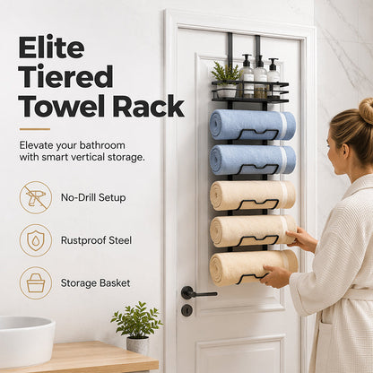 🛁 Hanging Metal Towel Holder – Sturdy Wall Mounted Towel Rack