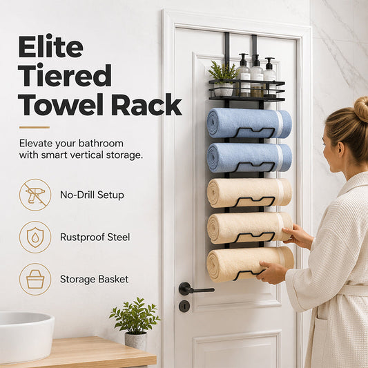 🛁 Hanging Metal Towel Holder – Sturdy Wall Mounted Towel Rack