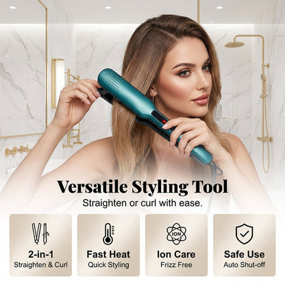 💇‍♀️2-in-1 Hair Straightener and Curler with Negative Ionic Care