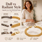 ✨ 14K Gold-Plated Wide Woven Mesh Bracelet – Chunky Link Bracelet for Women