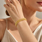✨ 14K Gold-Plated Wide Woven Mesh Bracelet – Chunky Link Bracelet for Women