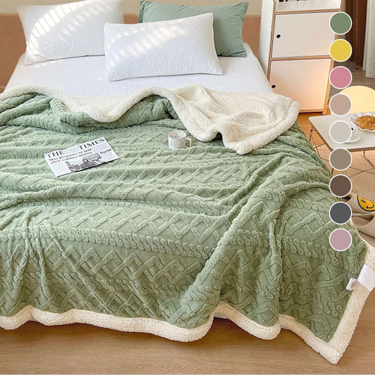 🧣 Thickened Faux Cashmere Throw Blanket – Ultra-Soft Luxurious Microfiber Plaid Blanket