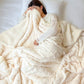 🧣 Thickened Faux Cashmere Throw Blanket – Ultra-Soft Luxurious Microfiber Plaid Blanket