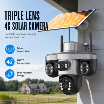 📹 Triple Lens Solar Security Camera