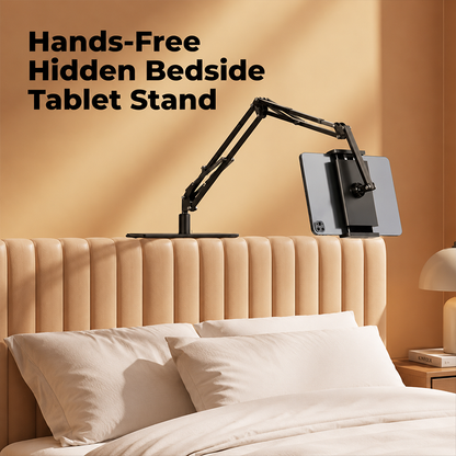 🛏️ Magnetic Bedside Tablet Stand with Hidden Mattress Base