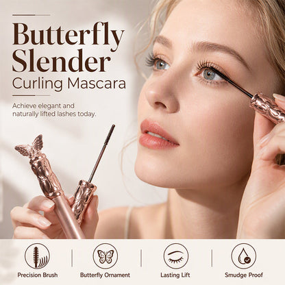 💄 Waterproof Smudge-Proof Slim Curling Mascara – Lengthening & Volumizing Mascara with Precision Wand, Long-Lasting Curl, 24H Hold ✨
